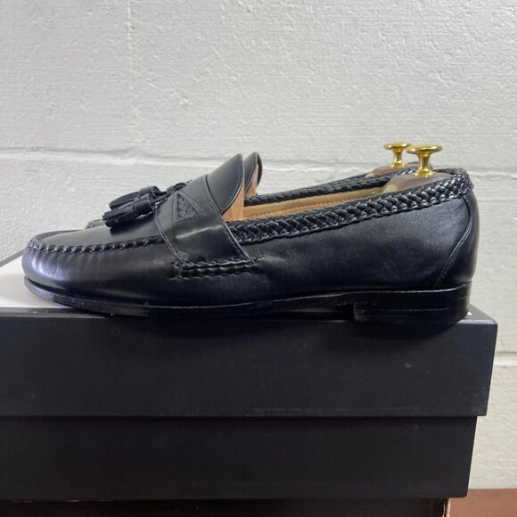 Allen Edmonds 47711 Maxfield Black Leather Tassel Loafers Dress Shoes Men's 11 D - Picture 4 of 9